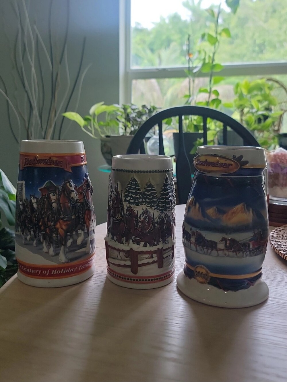 Holiday Budweiser Beer Steins!!
